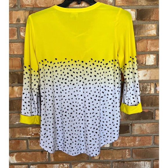 Slim Factor By Investments Women’s Lace Up Tie Split V-Neck Knit Blouse Small - Picture 2 of 6